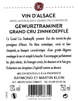 GEWURZTRAMINER GRAND CRU ZINNKOEPFLÉ