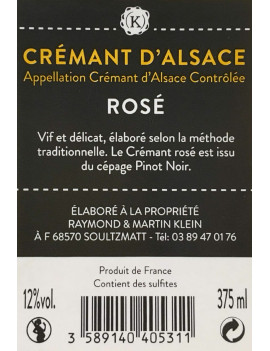 CRÉMANT D'ALSACE ROSÉ 37,5 cl